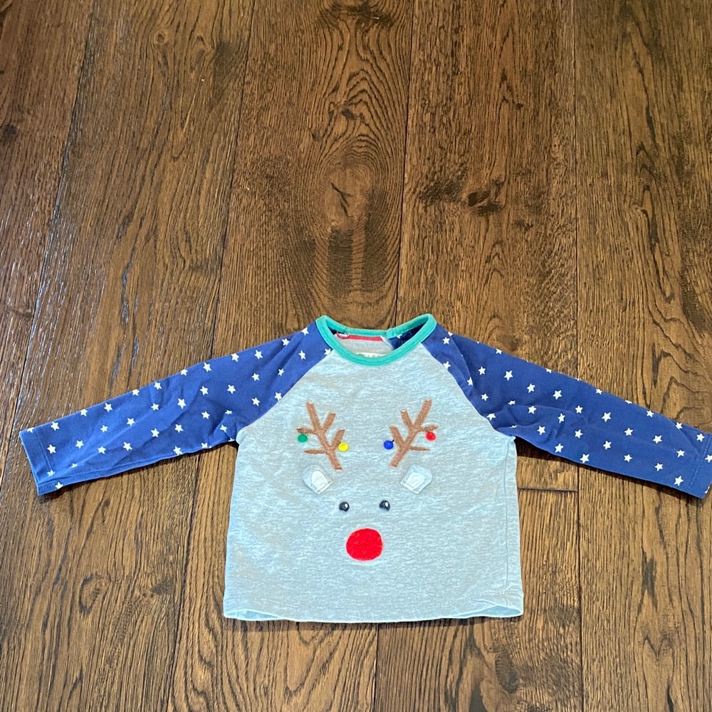 Baby Boden Long-Sleeve Reindeer Shirt - Sz 12-18